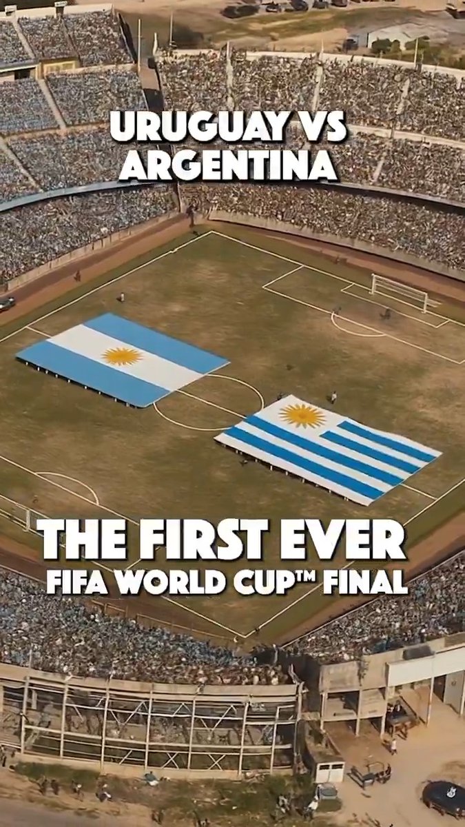 95 years ago today: The first-ever FIFA World Cup Final. Here's what it might've looked like to be in 1930s Montevideo at the match between Uruguay and Argentina.