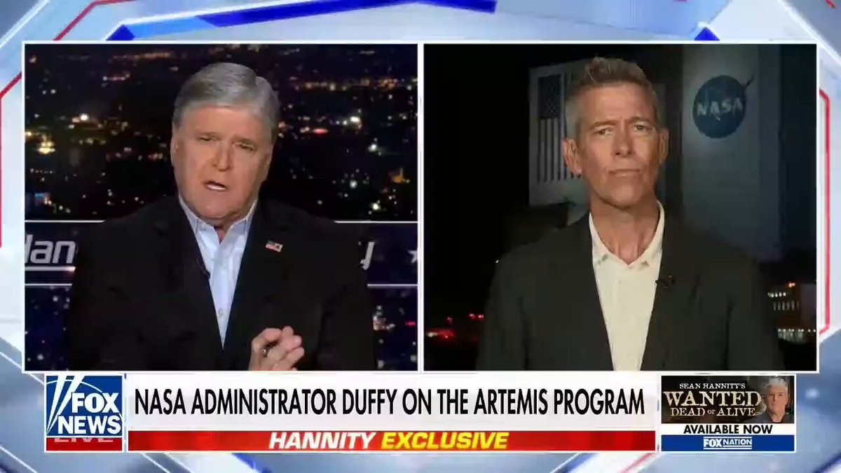 🚨🇺🇸 SEC. DUFFY: "WE'RE BACK... NASA IS GOING TO THE MOON TO PLANT OUR FLAG FIRST" "Fear overtook NASA after shuttle disasters, but we've overcome that. Now speed is critical: specific moon areas must be claimed first. NASA is focused again on space exploration, returning to the moon, building a base camp, and then Mars and beyond." Source: Fox Secretary Sean Duffy