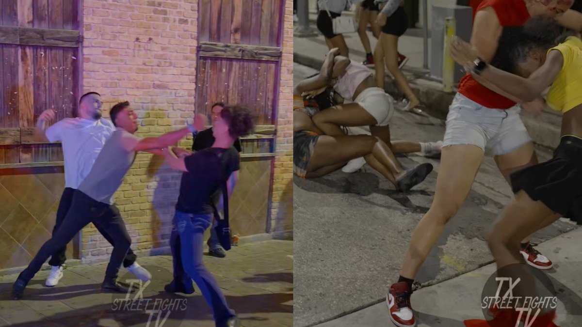 Fight & Wild Brawl Breaks Downtown ATX #fight #fights #taser #brawl #tx