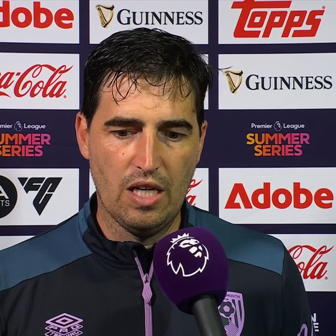 "We are very far right now from United, they are a hell of a team" Bournemouth head coach Andoni Iraola on his team's pre-season preparations following their 4-1 defeat to Man United 🍒