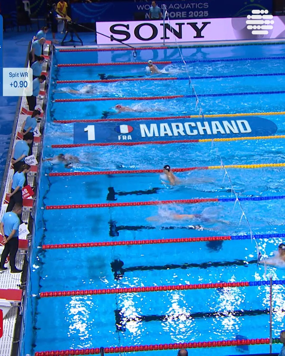 Men’s 200m IM at #AQUASingapore25 🇫🇷 Leon Marchand 🥇 - 1:53.68 🇺🇸 Shaine Casas 🥈 - 1:54.30 🇭🇺 Hubert Kos 🥉- 1:55.34