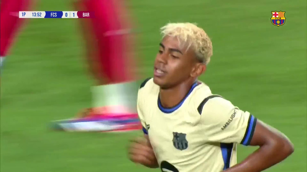 Lamine with the finish – always a goal.