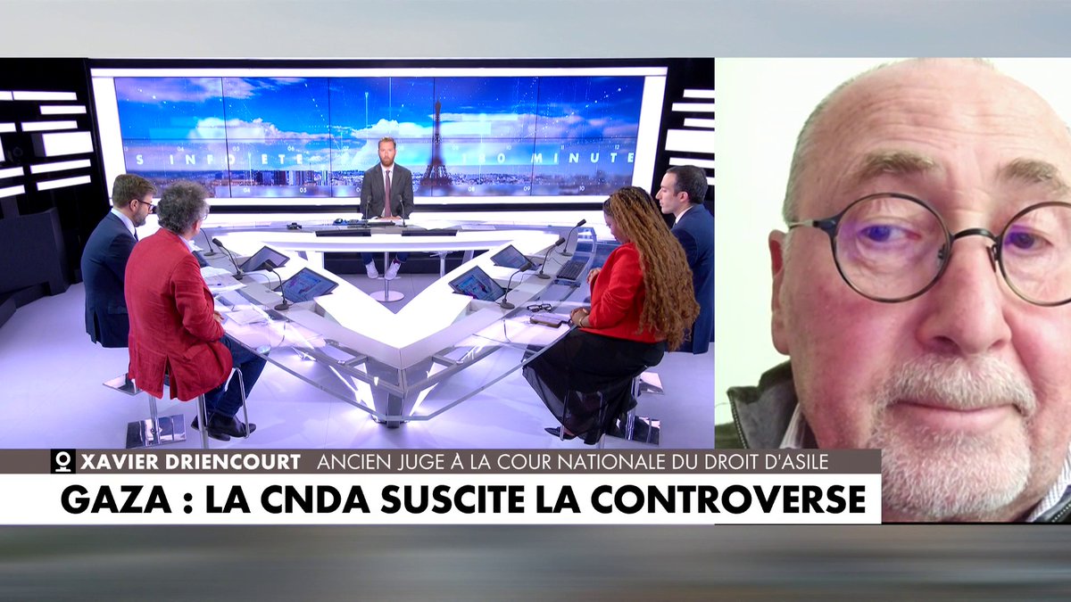 Xavier Driencourt, ancien juge à la Cour nationale du droit d'asile (CNDA), a affirmé qu'«on ne peut pas retirer le statut de réfugiée» à l'étudiante gazaouie de Sciences Po Lille visée par une enquête pour apologie du terrorisme, dans #180MinutesInfo