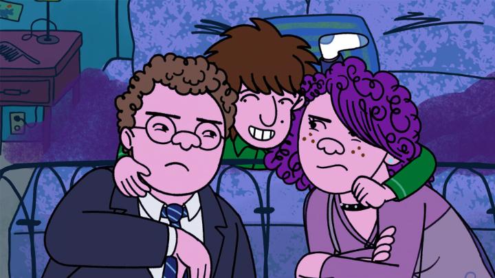 The creator of BoJack Horseman is here with another comedy series that will make you cry. Long Story Short — starring Abbi Jacobson, Max Greenfield, and Ben Feldman — premieres August 22. Season 2 now in production.