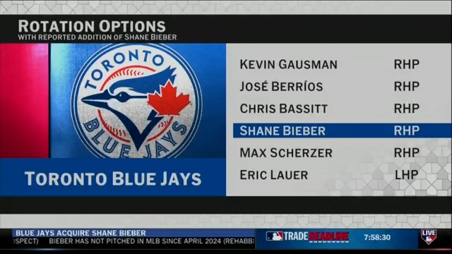 The Blue Jays' rotation is shaping up for a Postseason run with Shane Bieber heading to Toronto 👀🇨🇦