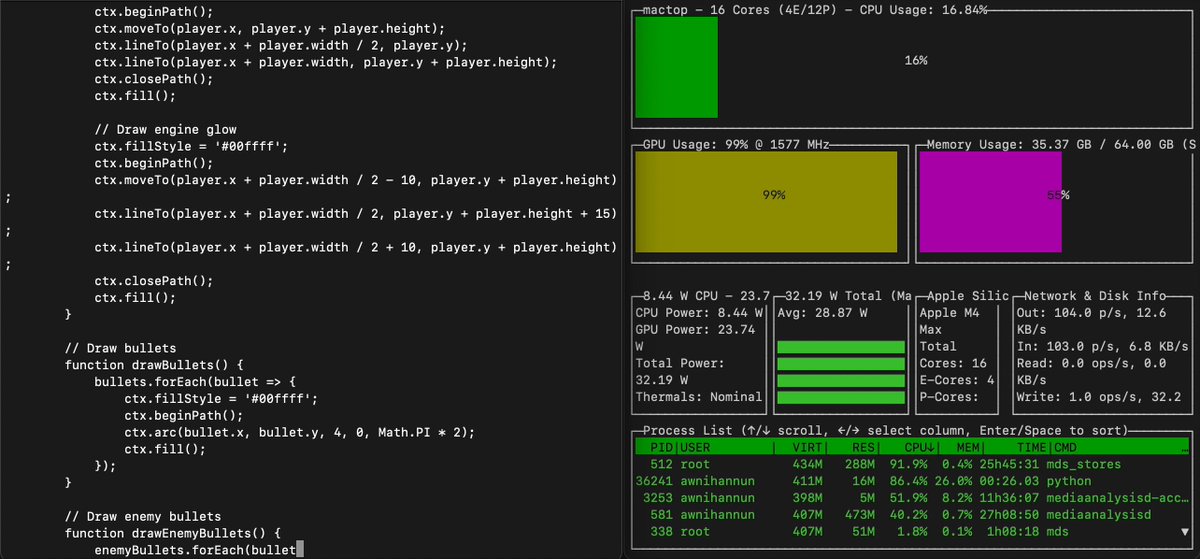 Qwen3-Coder-Flash runs quite fast on an M4 Max with mlx-lm. Running the 4-bit here, generated 4,467 tokens at >107 tokens/sec:
