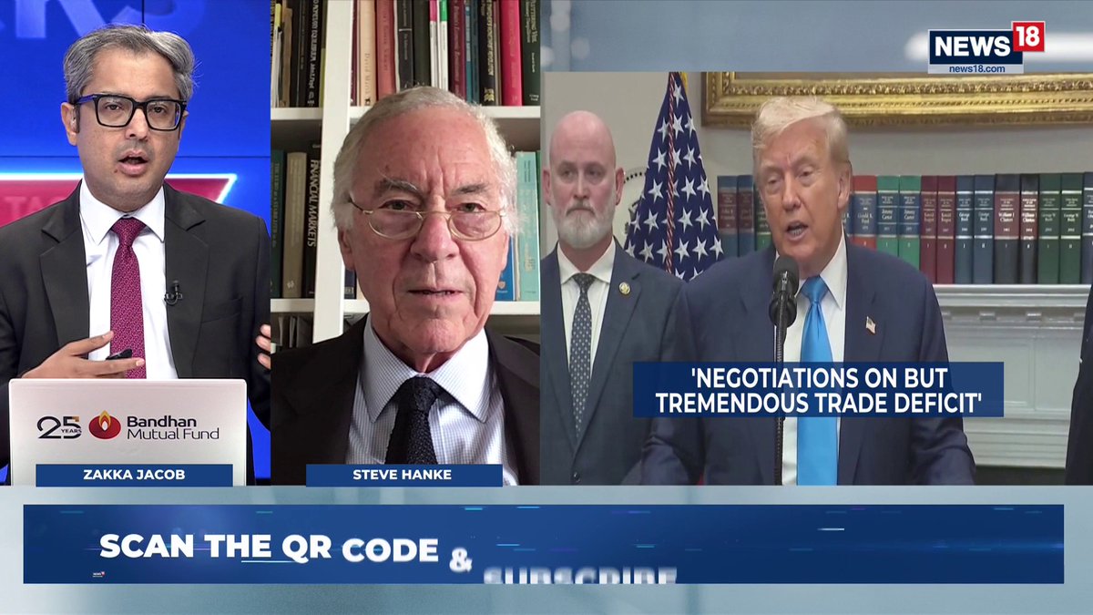 #TrumpTariffs | Trump reserves the right to change the terms of the deal since nothing is in writing. American consumers will be paying a large sales tax on all the imported goods. It is a disaster for US consumer: Steve Hanke, American Economist #BrassTacks | Zakka Jacob