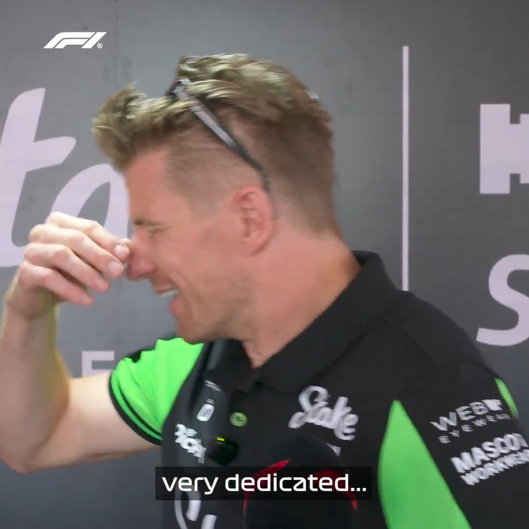 Banter, sneezes... 🤧 Nico Hülkenberg was in a playful mood on media day 😁 #F1 #HungarianGP