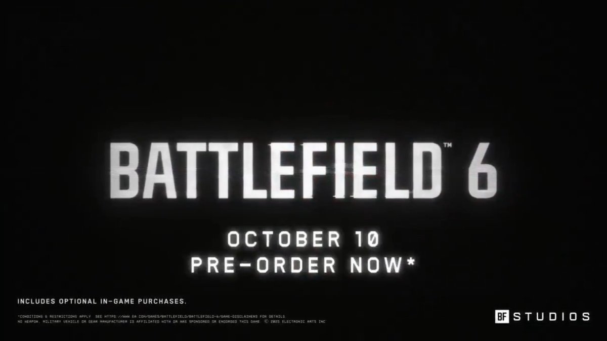 Battlefield 6 launches Friday, October 10th on PlayStation 5, Xbox Series X|S, and PC.