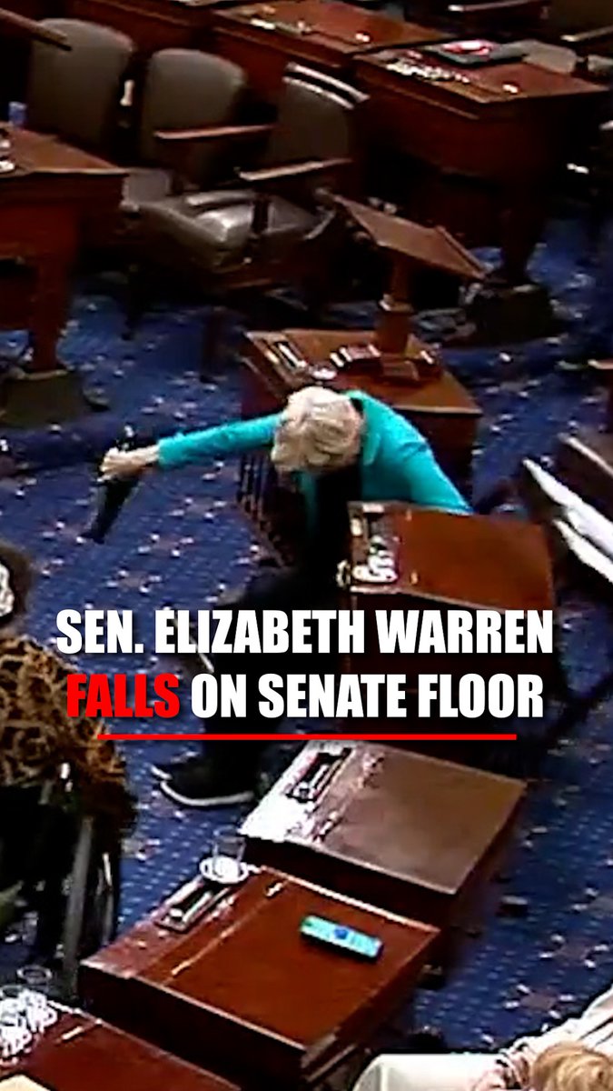 Sen. Elizabeth Warren took a tumble on the Senate floor this week, and Sen. Ted Cruz quickly stepped in to help her up and make sure she was okay.
