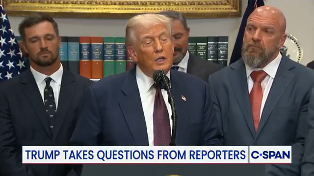 Q: "You said that Jeffrey Epstein stole people from Mar-a-Lago. At the time, did you know why he was taking those young women including Virginia?" President Trump: "No. I figured it was ABC fake news that would ask that question ... But no, I don't know really why."