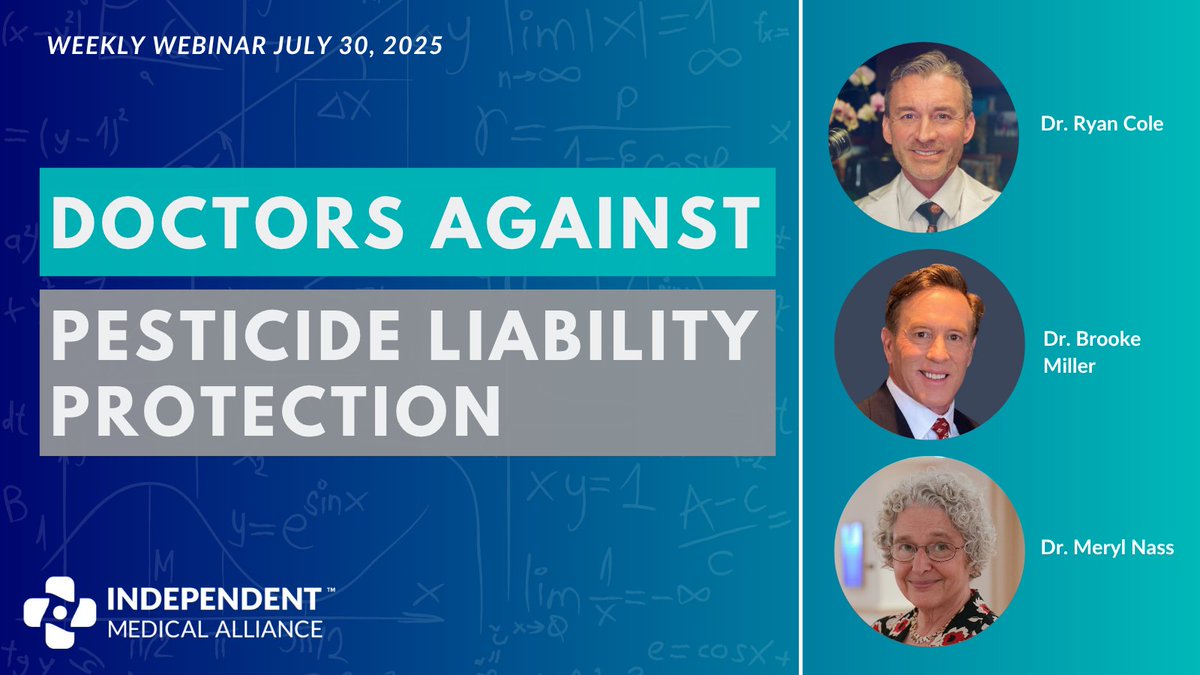 'Doctors Against Pesticide Liability Protection' Section 453 of the House Appropriations Bill grants legal immunity to pesticide manufacturers from lawsuits concerning product labeling and failure to warn about potential health risks. On this week's webinar, we were joined by Dr. Ryan Cole (Ryan Cole MD), Dr. Brooke Miller M D, and Dr. Meryl Nass (MERYL NASS, MD) for an important discussion on the implications of this legislation, what it means for the safety and quality of the food we eat, and how we can take action. Watch now.