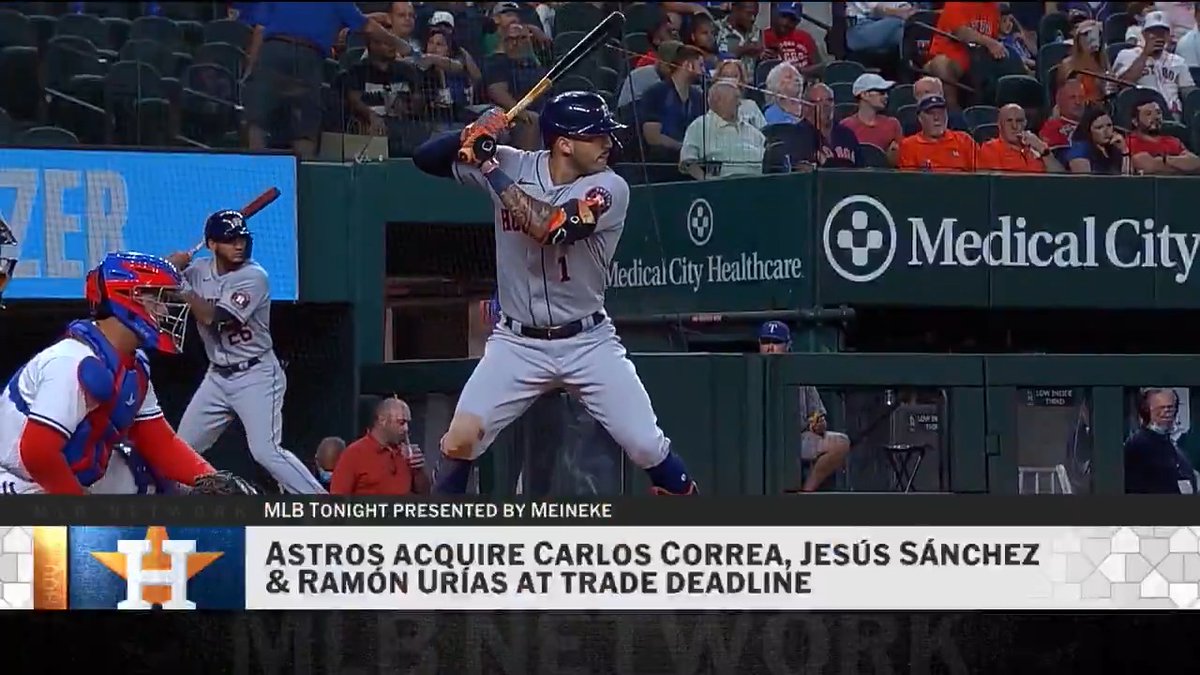 "The Houston Astros got the best player traded at the deadline. Carlos Correa." - Tom Verducci on #MLBTonight