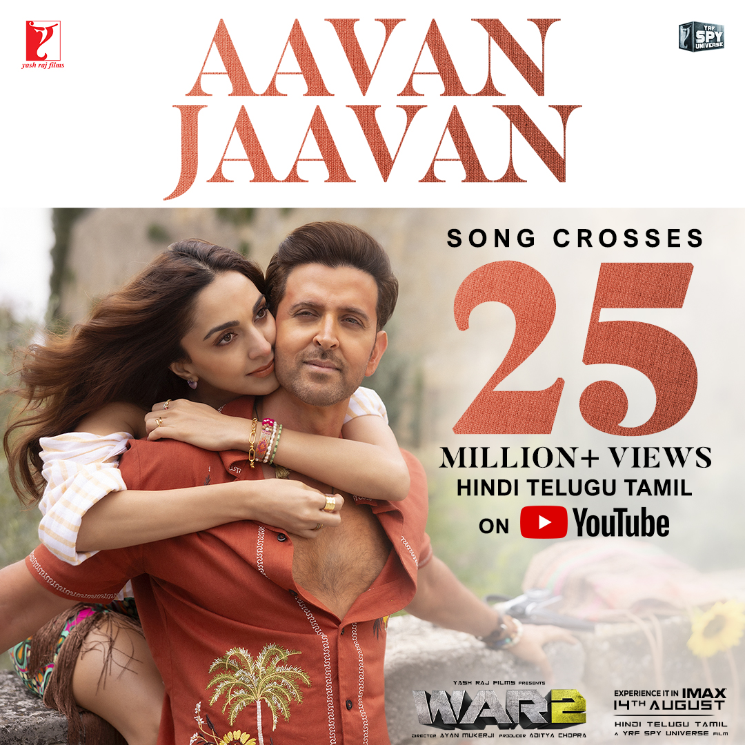 Feel the love & groove to the music! ❤️ 🎶 25M+ views on #AavanJaavan ✨ Aavan Jaavan Song (Hindi) : Oopiri Ooyalaga Song (Telugu) : Ulagena Uruveduthaay Song (Tamil) : #War2 releasing in Hindi, Telugu & Tamil on August 14th in cinemas worldwide!