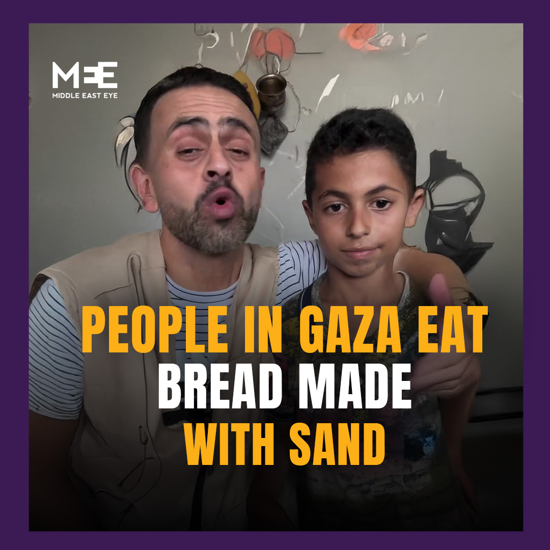 Palestinian social media personality Mahmoud Zuaiter posted a video with a boy from Gaza whose father couldn’t find a bag of flour, and had to gather flour off the floor, mixed with sand, so he could feed his children.