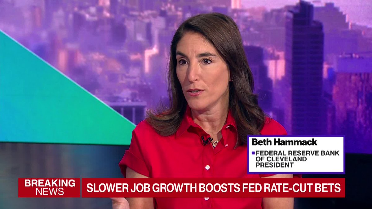 Federal Reserve Bank of Cleveland President Beth Hammack says the July US employment report was disappointing but the Fed doesn't concentrate on individual reports