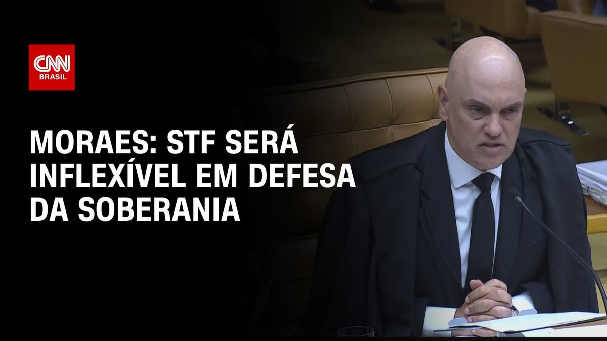 Moraes: STF será inflexível em defesa da soberania; assista #LiveCNNBrasil