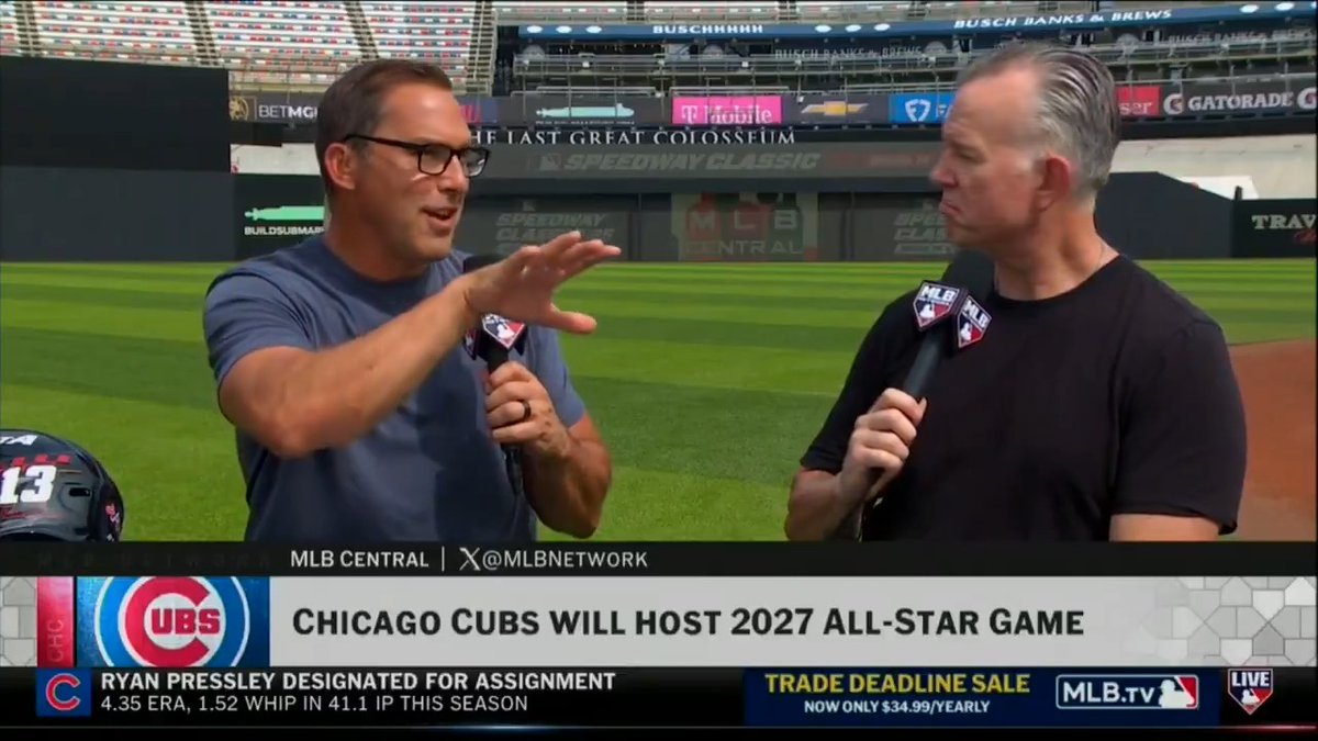 Wrigley Field will be the host for the 2027 All-Star Game! ⭐️ #MLBCentral discusses the announcement live from Bristol Motor Speedway.