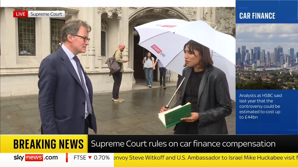 The Supreme Court have ruled that lenders were not liable for hidden commission payments in car finance schemes. Sky's Gurpreet Narwan explains what this ruling means for motorists and banks 🔗 📺 Sky 501, Virgin 602, Freeview 233 and YouTube