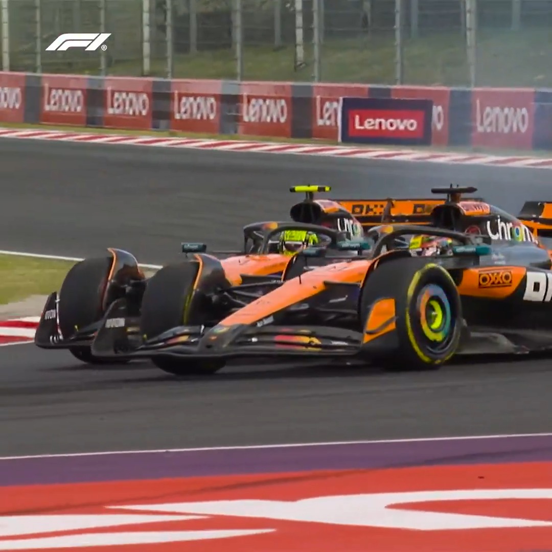 Just Lando and Oscar almost colliding at Turn 1... in practice 😵 #F1 #HungarianGP