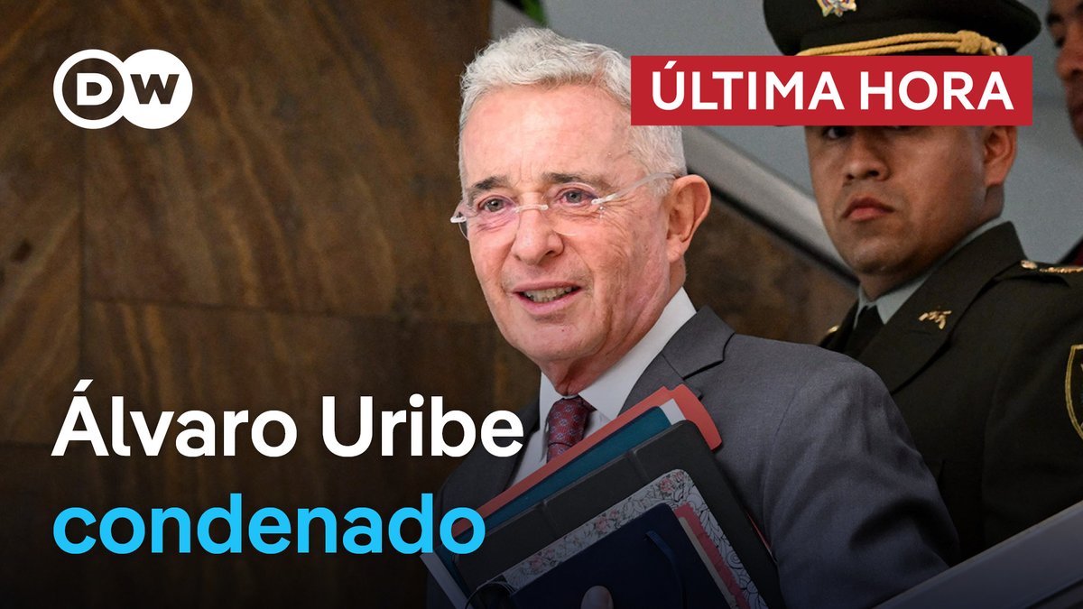 Expresidente colombiano Álvaro Uribe condenado a 12 años de prisión domiciliaria Uribe fue sentenciado por soborno y fraude procesal, tras una histórica decisión de la justicia que lo convierte en el primer exmandatario condenado y privado de libertad en la historia de ese país. /jr