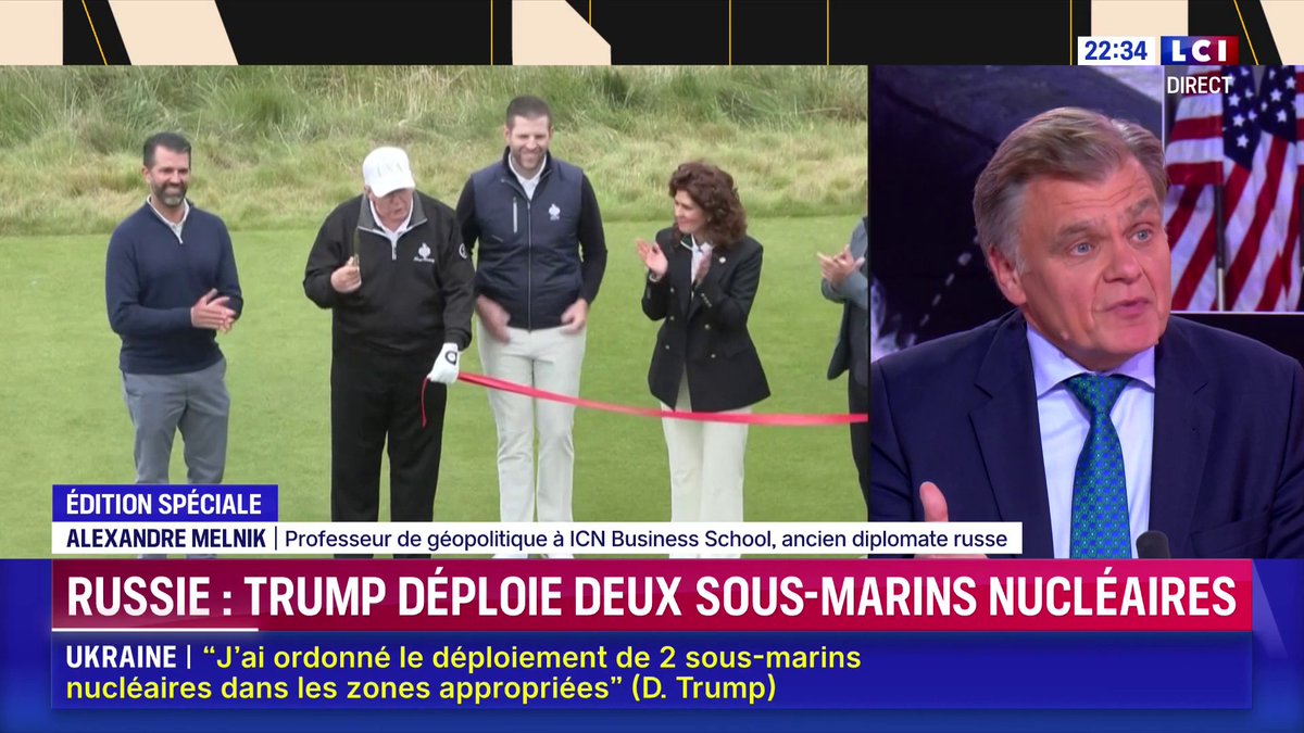 Russie : Trump déploie deux sous-marins nucléaires 🗣️ « Trump revient à son concept de paix par la force. Il montre ses muscles, et cela aura un impact sur Poutine », déclare Melnik