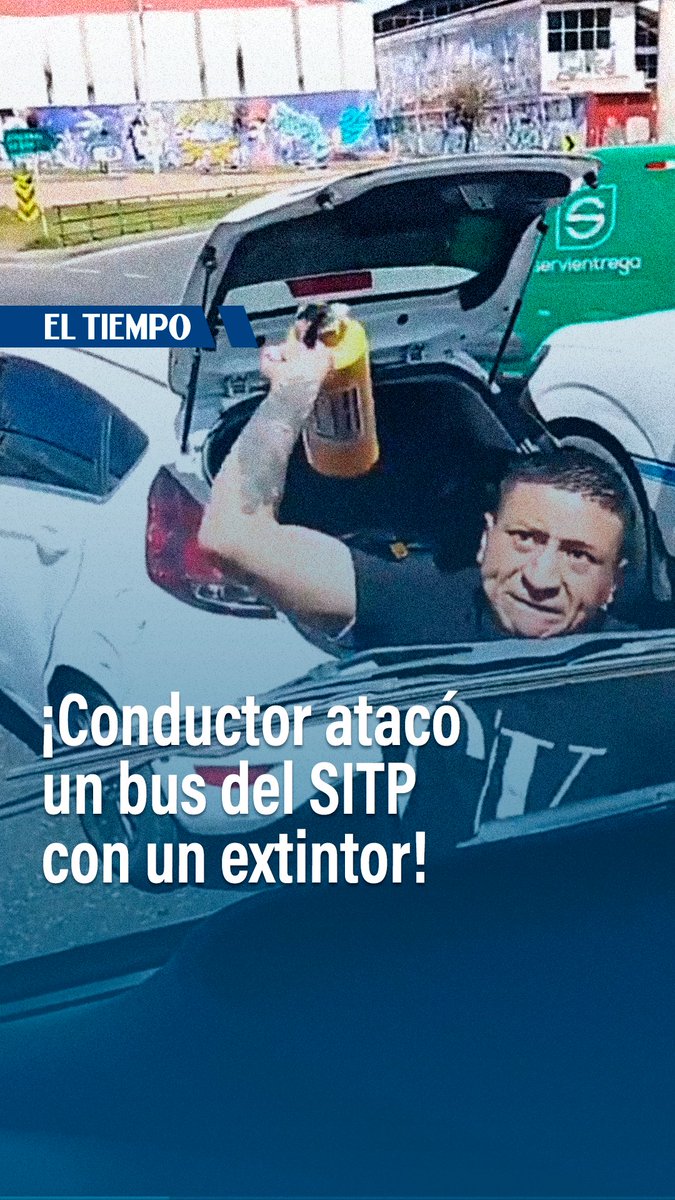 🔴Alarmante episodio de intolerancia vial en el sur de Bogotá👀. Según un video que circula en redes sociales un conductor de un vehículo particular 🚘 atacó con un extintor a un bus del Sistema Integrado de Transporte Público (SITP) 🚐. Los detalles en el video 📹