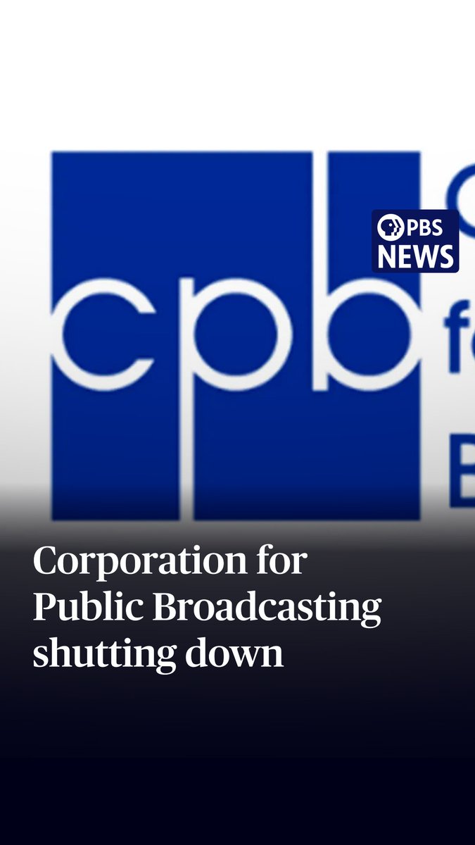 The Corporation for Public Broadcasting, which has distributed federal funds to both PBS and NPR for decades, announced Friday that it's shutting down. The news comes after President Donald Trump recently clawed back more than a billion dollars of funding for public broadcasting. In a statement, CPB President Patricia Harrison said, "Despite the extraordinary efforts of millions of Americans who called, wrote and petitioned Congress, we now face the difficult reality of closing our operations." PBS and its stations get around 15% of annual revenue from federal money.