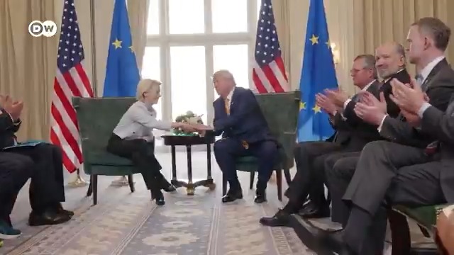 【特朗普关税8月落地 欧盟谈判换来“鸡肋让步”】 美国🇺🇸新一轮关税于8月1日生效，此前，欧盟努力谈判，勉强换来特朗普些许让步，不过业界直言：付出过多，换来的却太少。