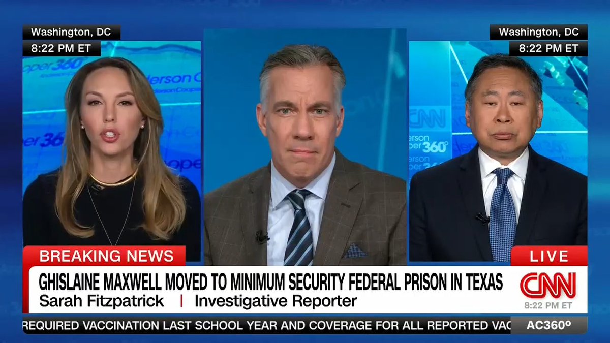 "You can not overstate what an explosive and just earth shattering development this is for so many victims": Investigative reporter Sarah Fitzpatrick on how Jeffrey Epstein and Ghislaine Maxwell's accusers are reacting to Maxwell's transfer to a minimum security prison in Texas.