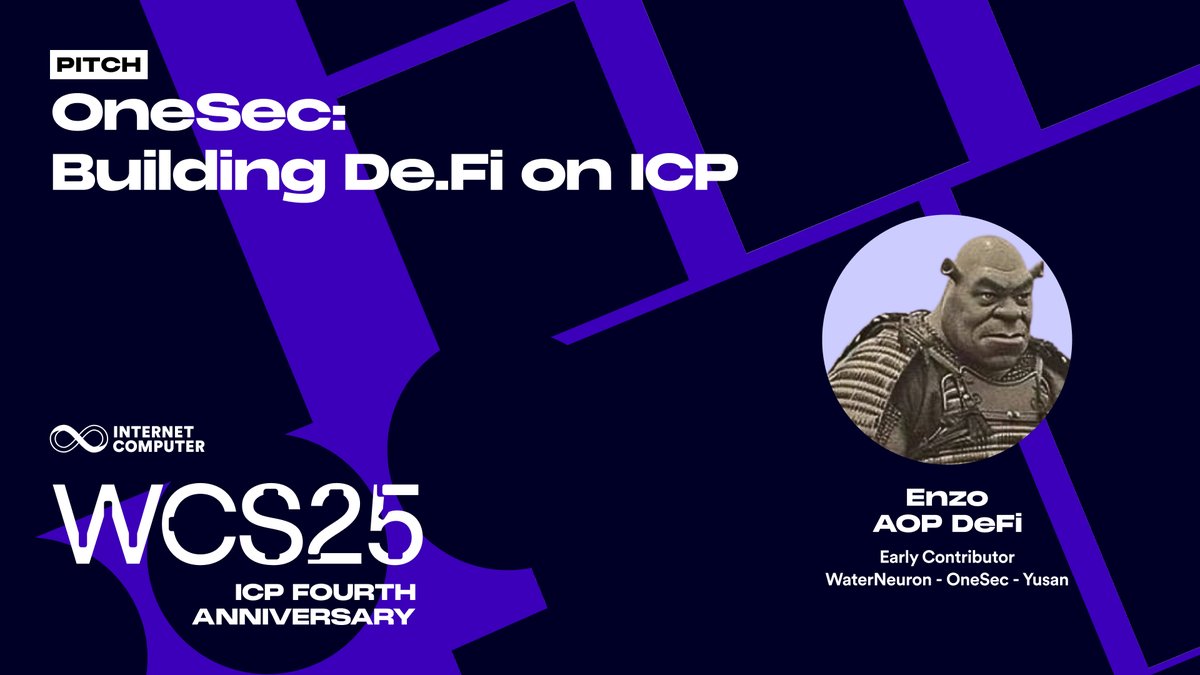 Building DeFi infrastructure is like having a Ferrari in the garage - great tech means nothing if no one knows how to drive it. "We saw demand for yield, but protocols were missing. So we built them." For more, watch Enzo's WCS25 pitch 'OneSec: Building DeFi on ICP' cc WaterNeuron @OneSecBridge DFINITY Developers ∞