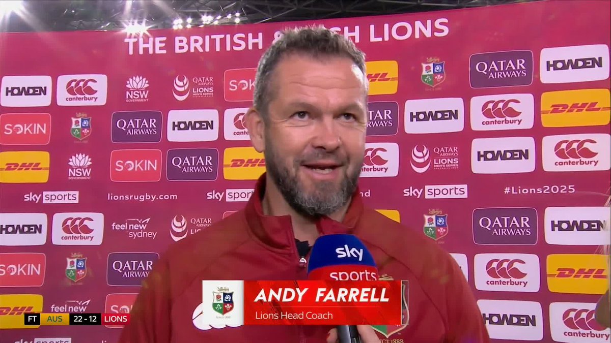 "I know we're disappointed but we should be unbelievably proud of what we achieved as a group. These lads have been an absolute dream to work with!" 🦁 Andy Farrell reflects on his first tour as Lions Head Coach 🗣️