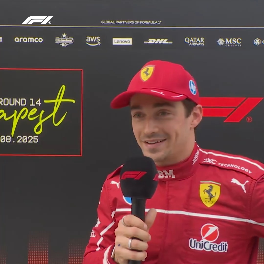 "It's probably one of the best pole positions I've ever had" #F1 #HungarianGP Charles Leclerc