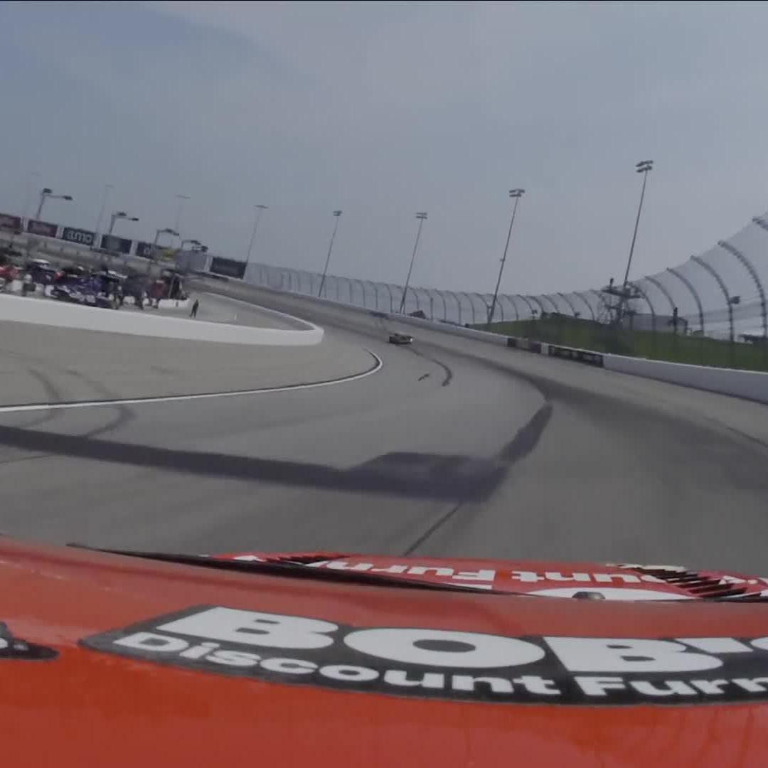 Just a *kiss* against the wall for Denny Hamlin.