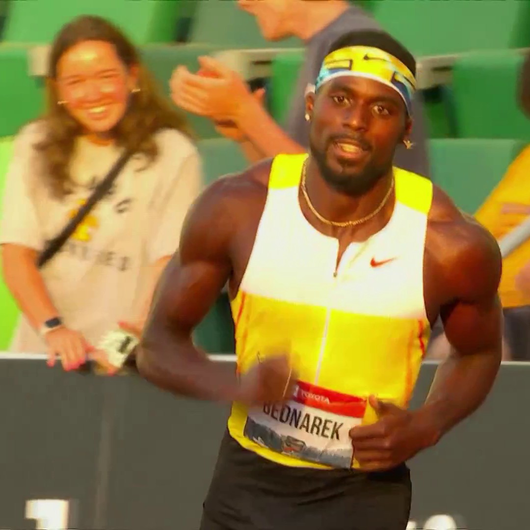 Still thinking about how fast the 100m final was: 9.79 - Kenny Bednarek (PB) 9.82 - Courtney Lindsey (PB) 9.83 - T'Mars McCallum (PB) 9.84 - Trayvon Bromell (SB) 9.86 - Christian Coleman (SB) 9.92 - Maurice Gleaton (PB) 9.92 - Ronnie Baker (SB)