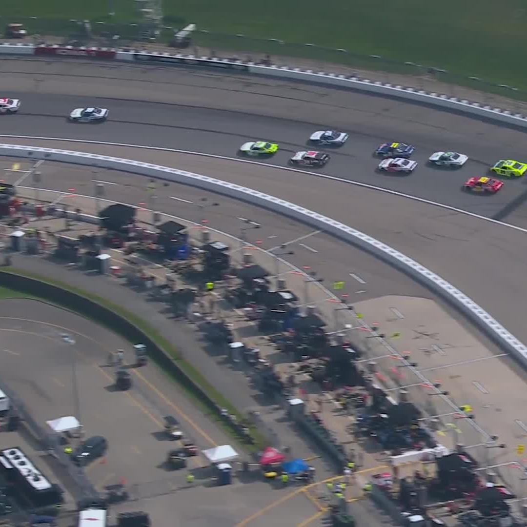 The yellow flag is out early in Stage 1 after Ryan Sieg makes contact with Austin Dillon.