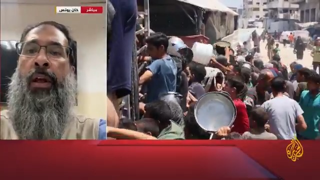 طبيب أمريكي متطوع في #غزة للجزيرة: هناك استهداف مباشر في مناطق قاتلة بالجسم للمدنيين من طالبي المساعدات، وفي كثير من الأحيان نعجز عن إنقاذ المصابين بسبب نقص الإمكانيات #حرب_غزة #الأخبار