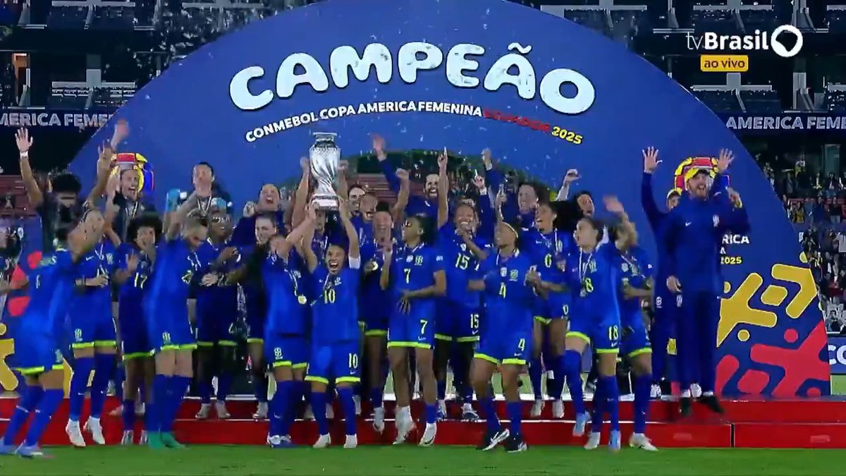 BRASIL SENDO CONSAGRADO CAMPEÃO DA CONMEBOL COPA AMÉRICA FEMININA 2025!!!!!