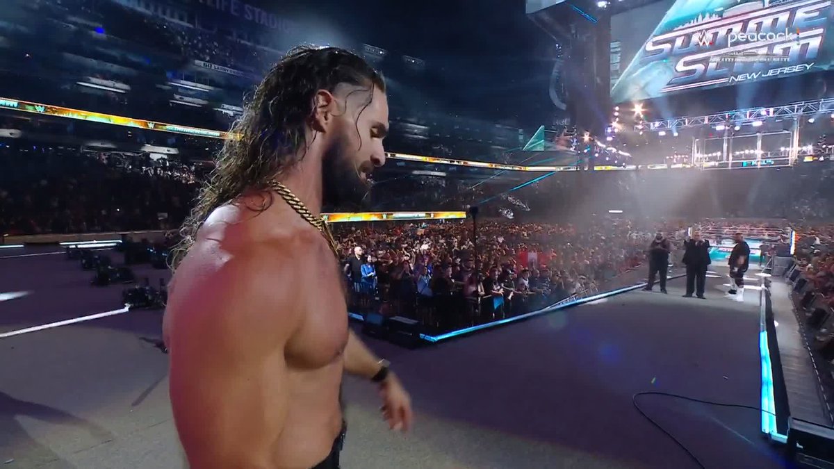 World Heavyweight Champion Seth Rollins celebrates the Ruse of the Century. #SummerSlam