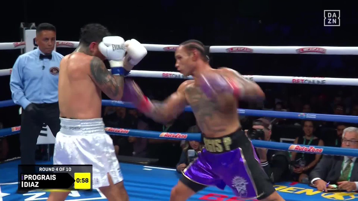 WHAT IS GOING ON‼️ JoJo Diaz hits Regis Prograis while he's down 👀 #DuarteSims | Live NOW on DAZN