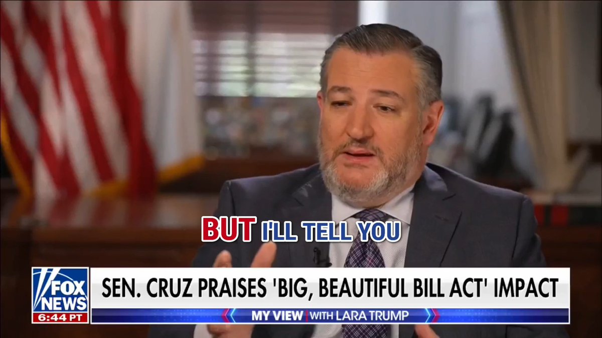 .Senator Ted Cruz (R-TX) tells Lara Trump the parts of the "Big Beautiful Bill" he cares most about are school choice and the "Trump accounts" during a conversation on My View with Lara Trump.