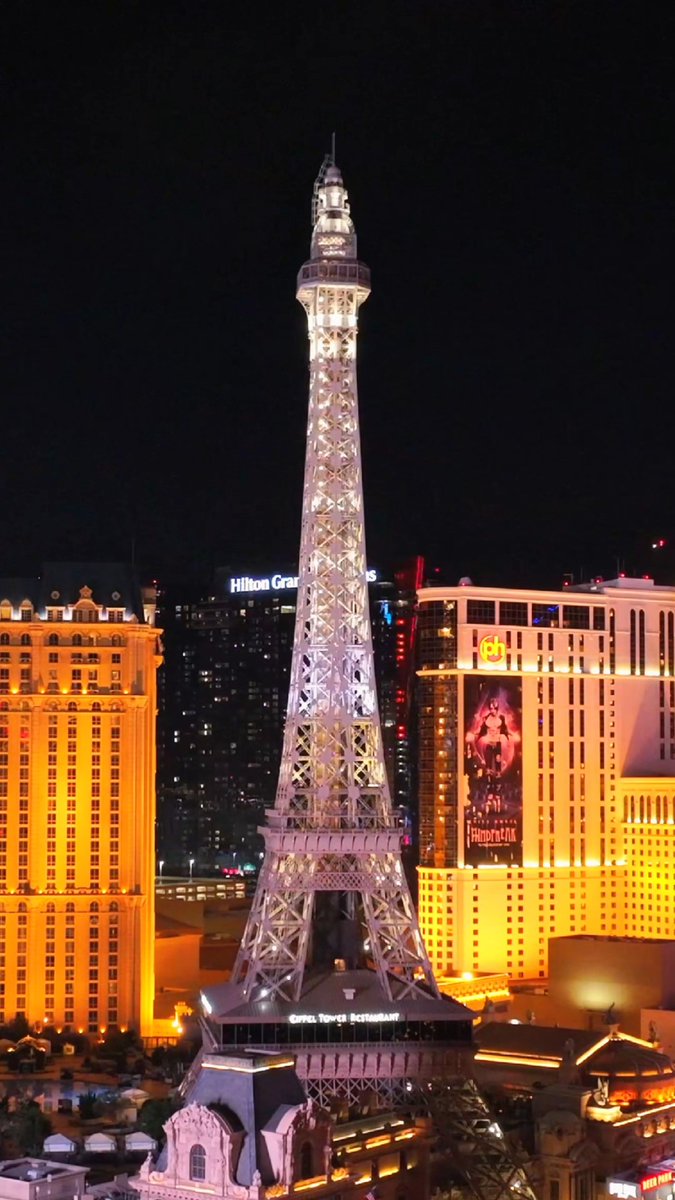 Fun fact: Las Vegas' Eiffel Tower was originally envisioned as a full-scale replica of the original in Paris, but the Feds forced the architects to cut the height in half due to its proximity to the airport.