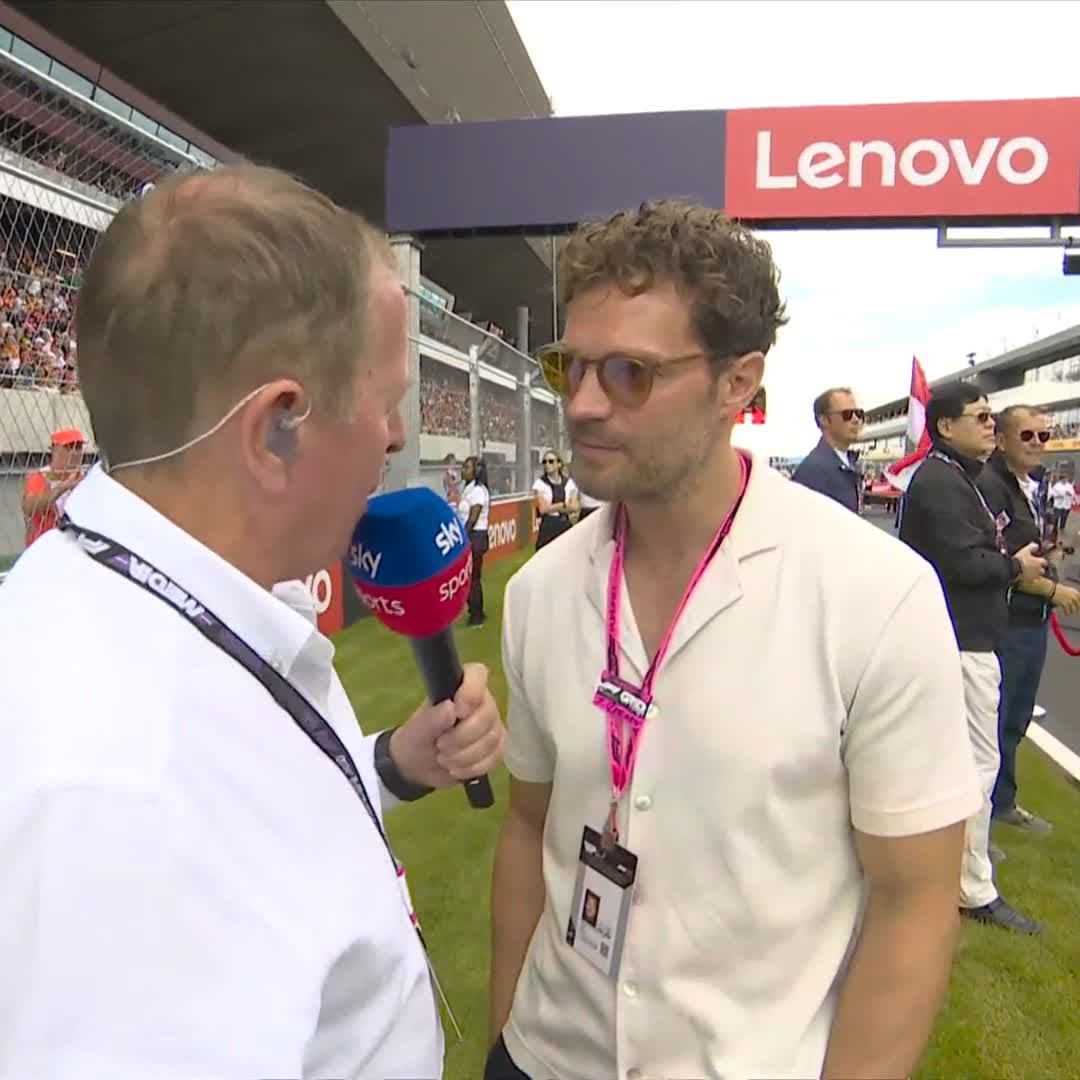"I'm going for probably Lando today" 🟠 Jamie Dornan is rooting for LN4 in Hungary 🇭🇺