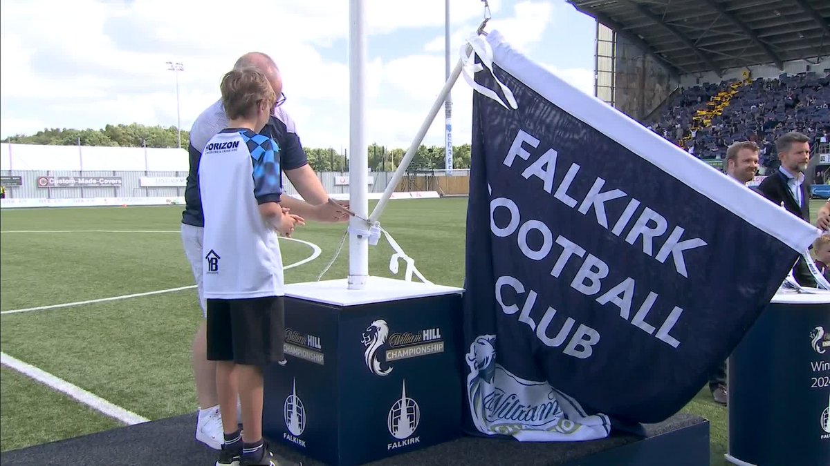 🔷 “They have been close to oblivion, but look at Falkirk now" Falkirk are back in the Scottish Premiership as they unfurl the Championship flag! Watch LIVE on Sky Sports! 🔥