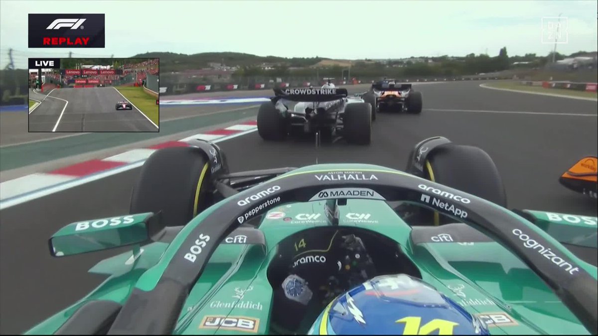 NAH, SI ES QUE LA QUE LE HA HECHO FERNANDO A NORRIS EN LA SALIDA ES HISTÓRICA 😍 #HungríaDAZNF1 🇭🇺