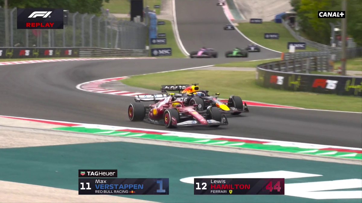 Le contact évité de peu entre Verstappen et Hamilton 😳 #HungarianGP #F1