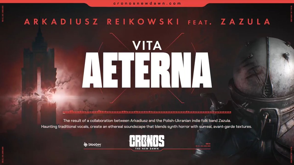 The brand new track from our recent Story Trailer is here! ๐ต Immerse yourself in โVita Aeternaโ by Arkadiusz Reikowski and Polish-Ukrainian folk band, Zazula! Haunting traditional vocals, create an ethereal soundscape that blends synth horror with surreal, avant-garde textures.