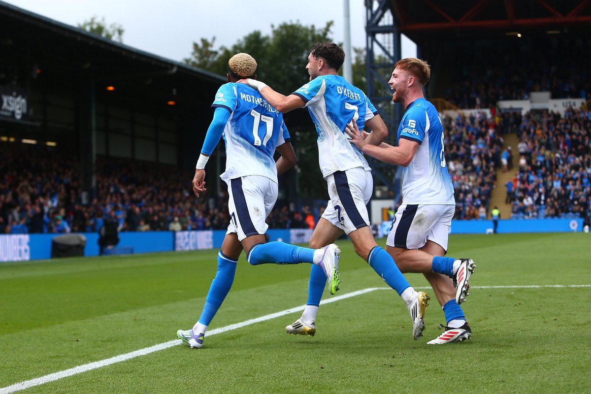 In the right place at the right time to turn it home 🇯🇲 A dream start for our record signing 🙌 #StockportCounty