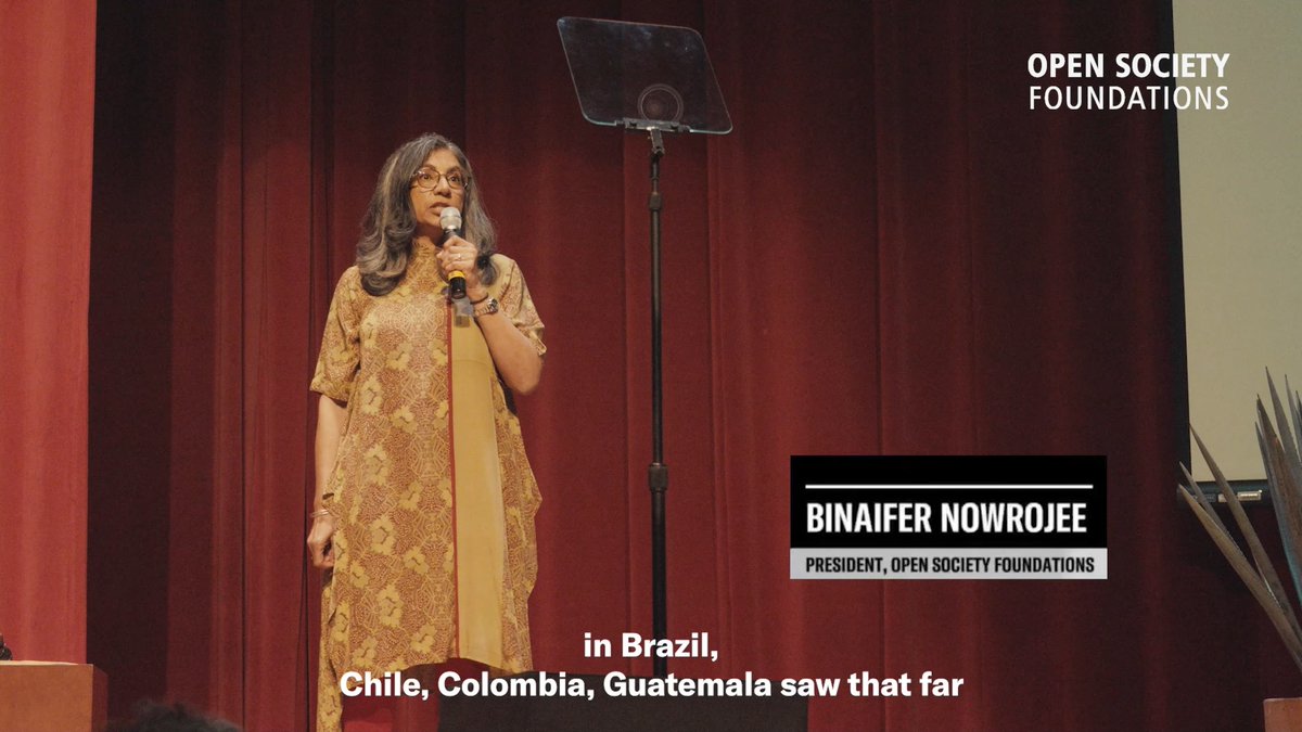 This week in Mexico City, our president Binaifer Nowrojee spoke on Latin America’s role in the fight for rights, equity, and justice in an era of global crisis. In a lecture delivered at the National Museum of Anthropology, she emphasized Open Society's commitment to supporting buen vivir (“good living”) democracies that address people’s demands for lives of dignity, economic prosperity, and protecting our planet. Open Society is expanding its work to back locally-led initiatives that advance gender justice, protect environmental defenders, and strengthen democratic institutions. Read Binaifer’s full speech: