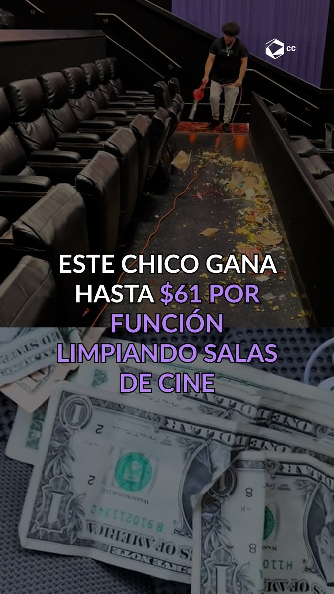 Con esas propinas, yo también me pondría a limpiar los cines.🤑